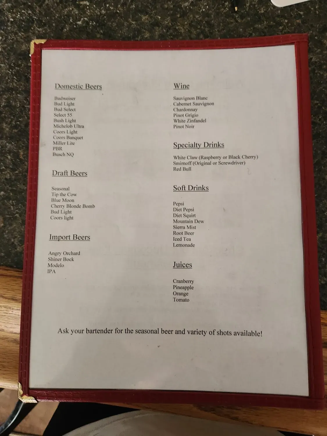 Menu 1