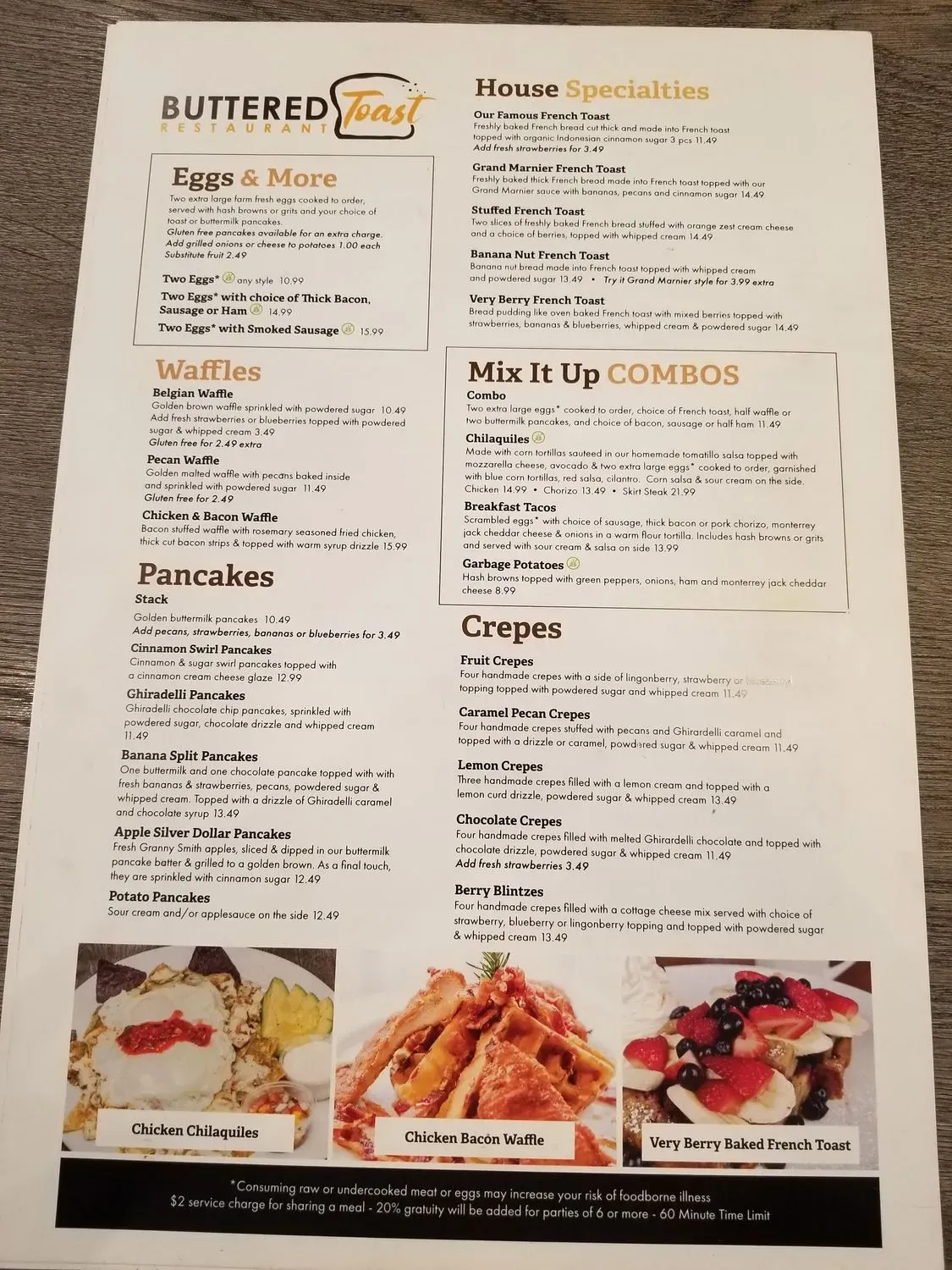 Buttered Toast Menu - Updated November 2025