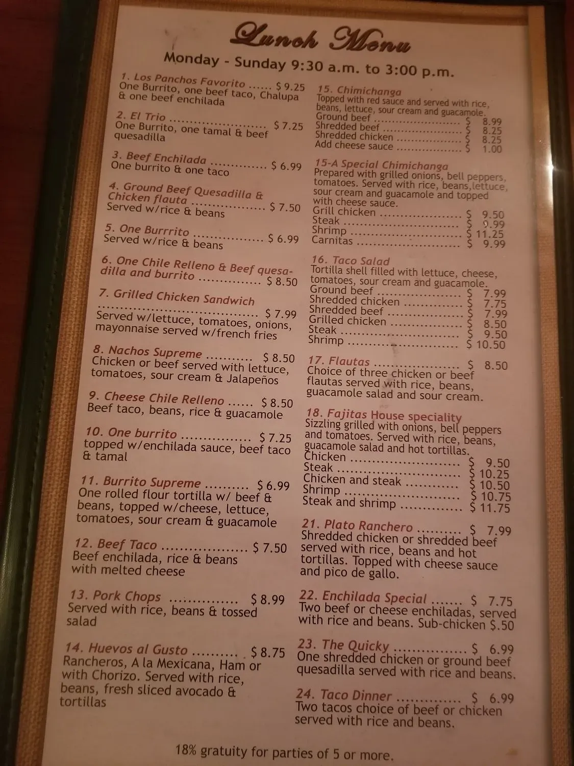 Menu 5