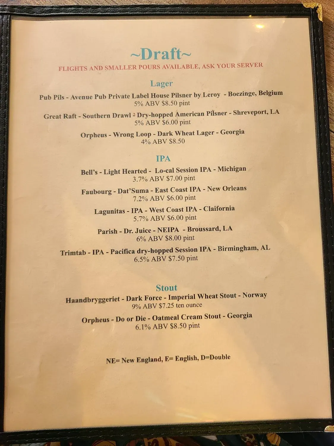 Menu 1