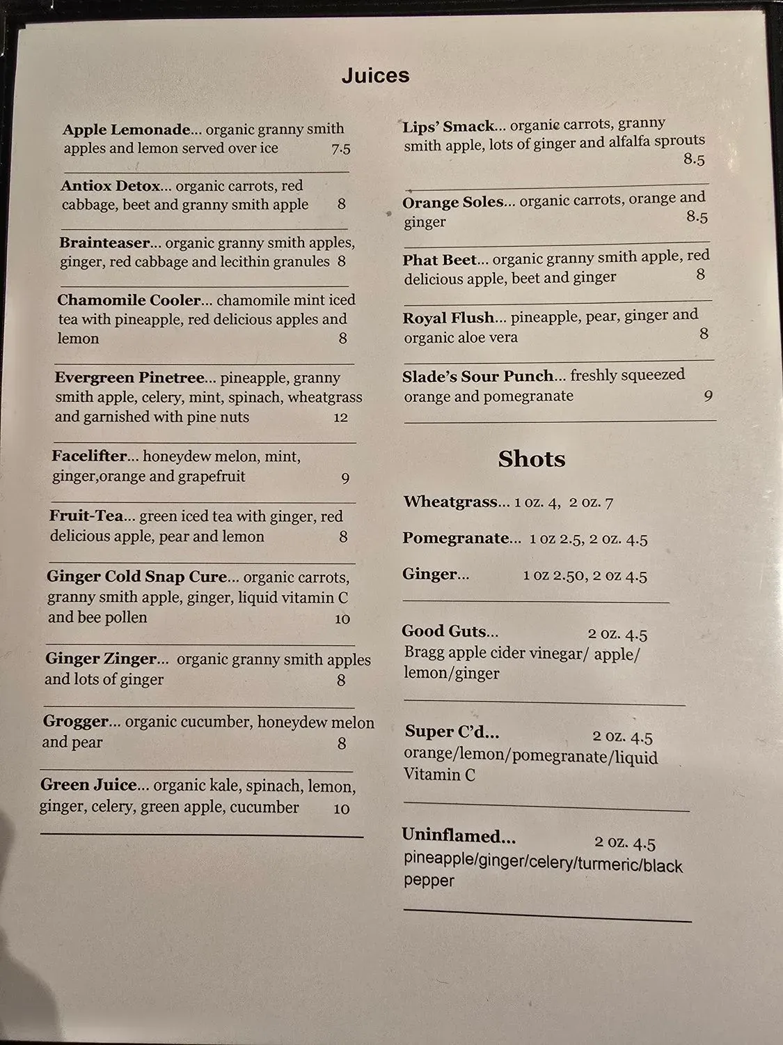 Menu 1