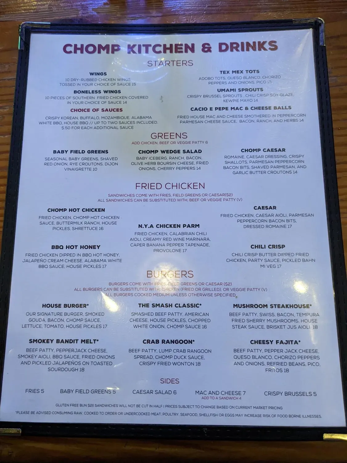 Menu 1