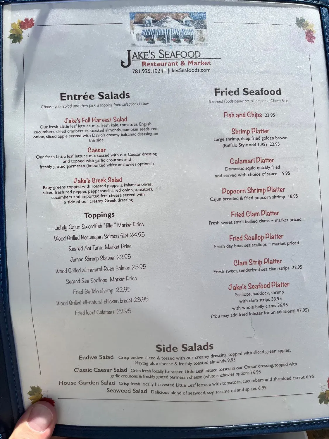 Jake's Seafood Restaurant Menu - Updated November 2025