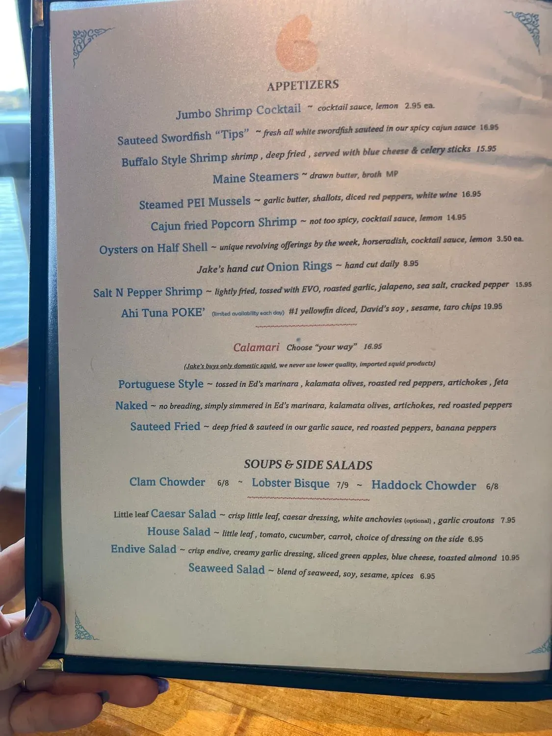 Jake's Seafood Restaurant Menu - Updated November 2025