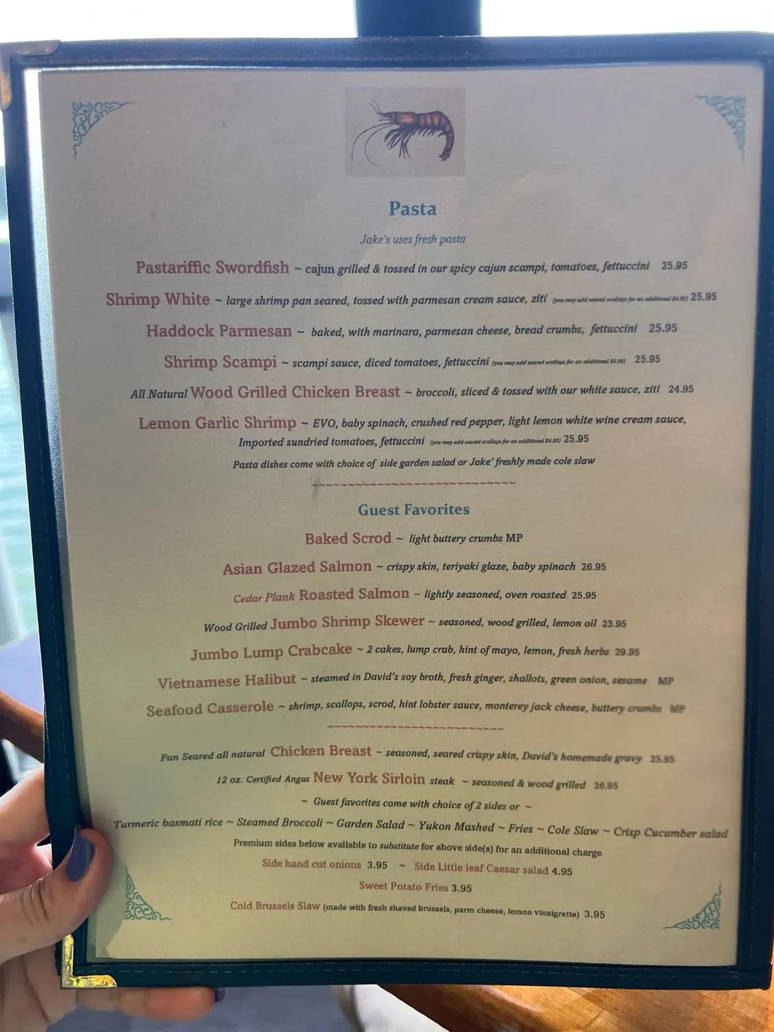 Jake's Seafood Restaurant Menu - Updated November 2025