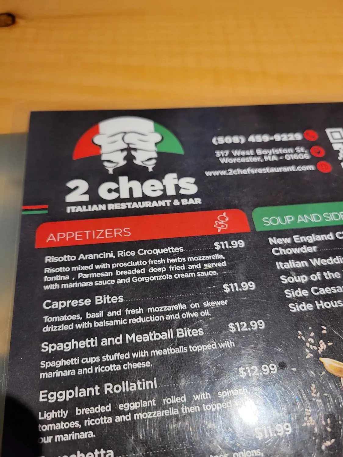 2 Chefs Italian Restaurant & Bar Menu - Updated November 2025