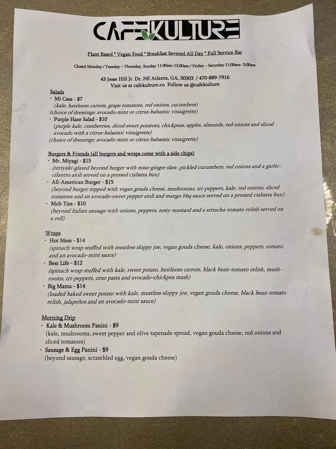 Menu 1