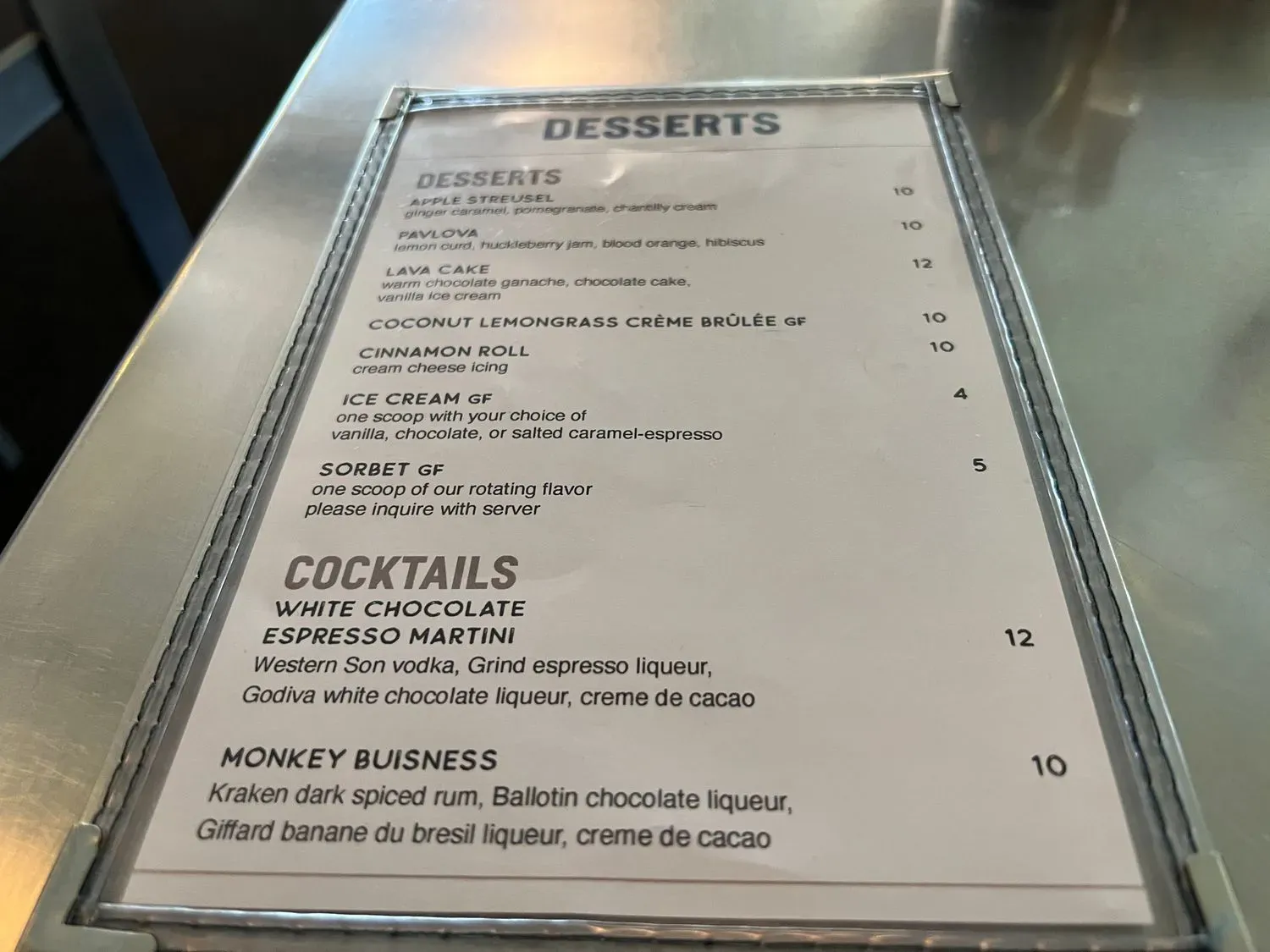 Menu 1