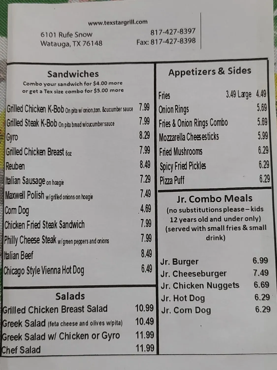 Menu 1