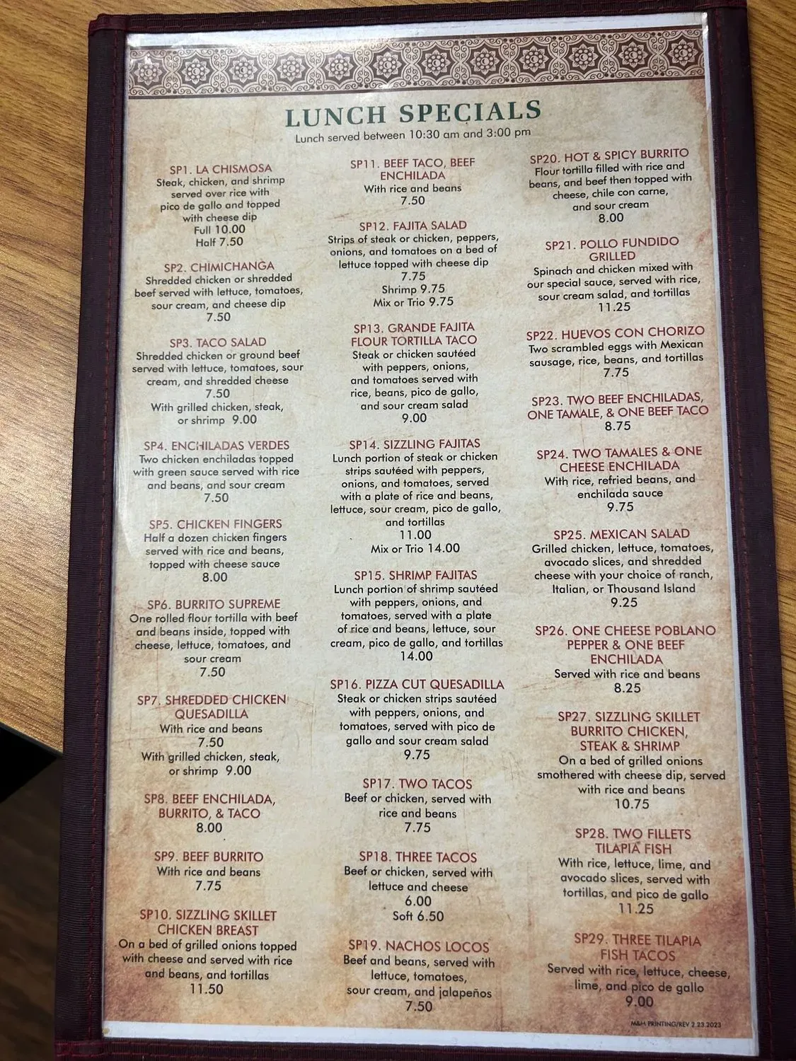 Menu 1