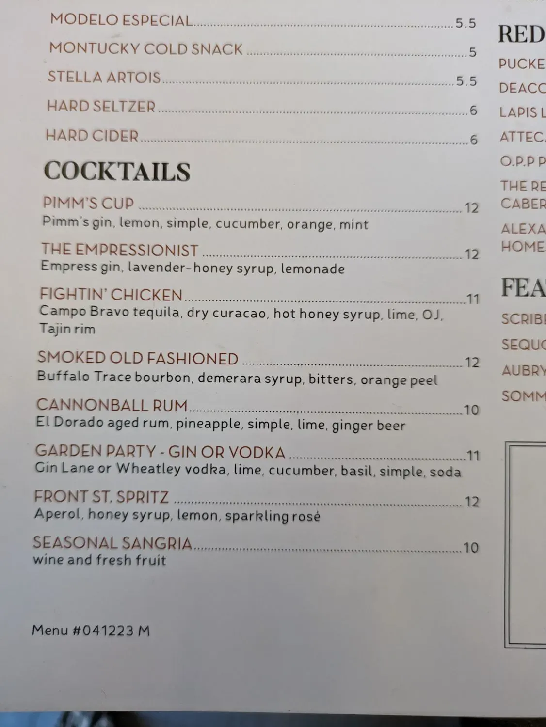 Menu 6