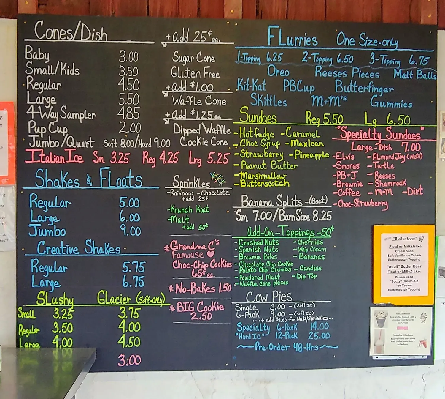 The Dairy Barn Menu - Updated November 2025