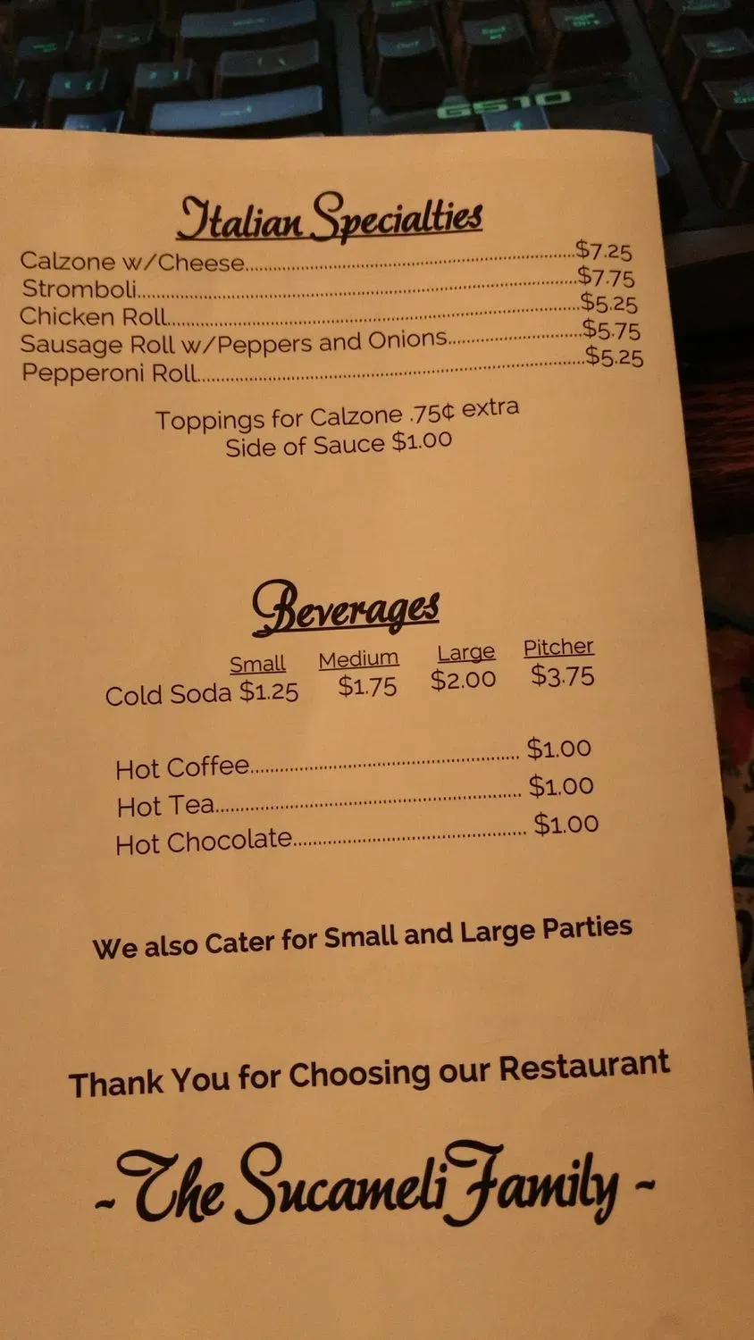 Menu 1