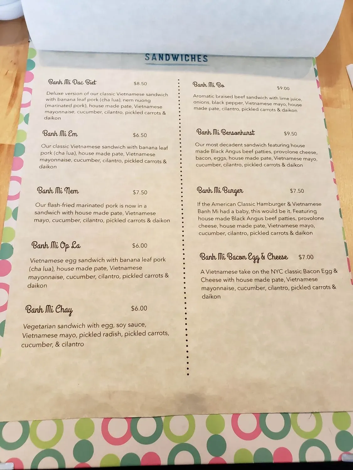 Menu 5