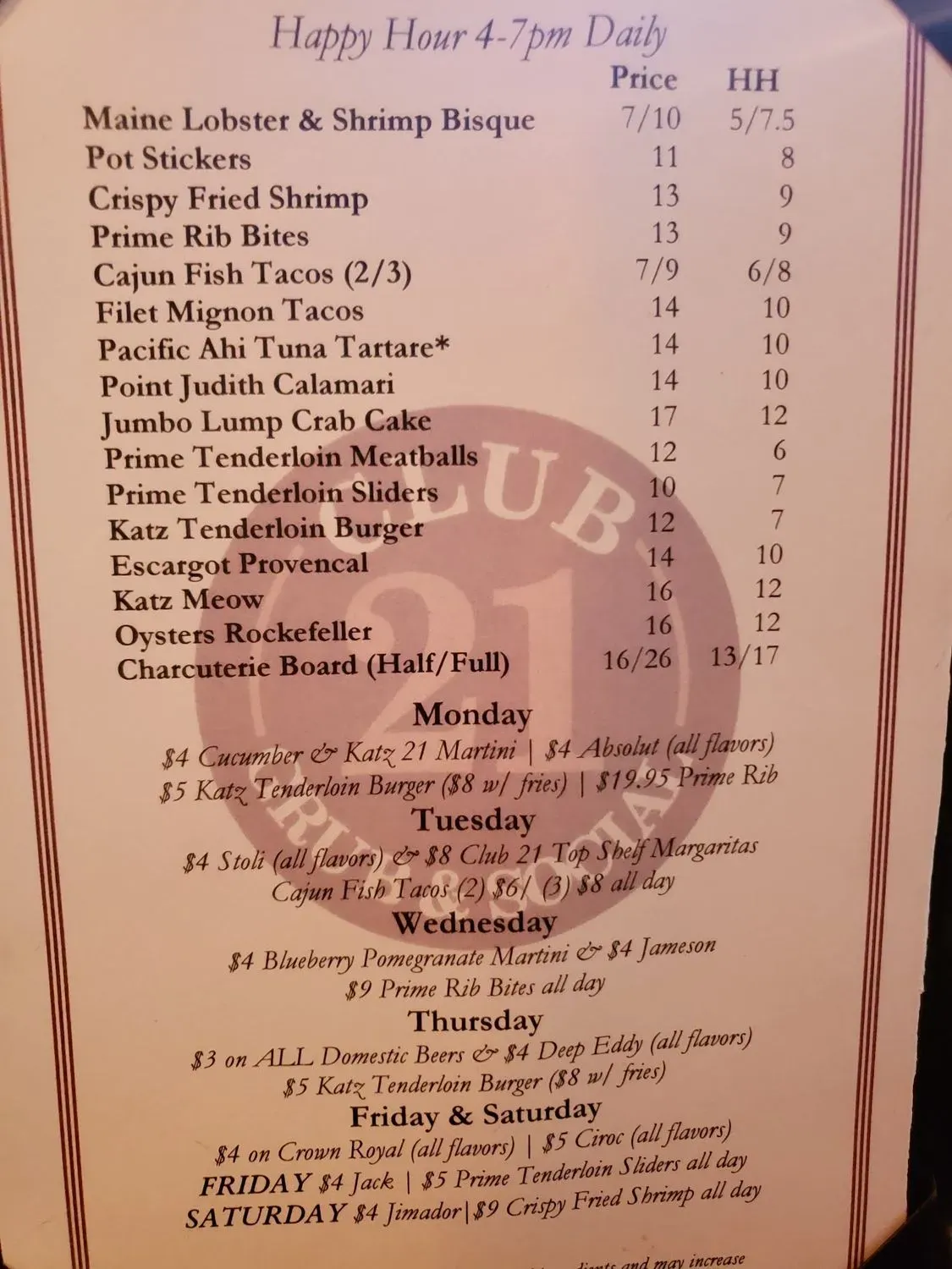 Menu 5