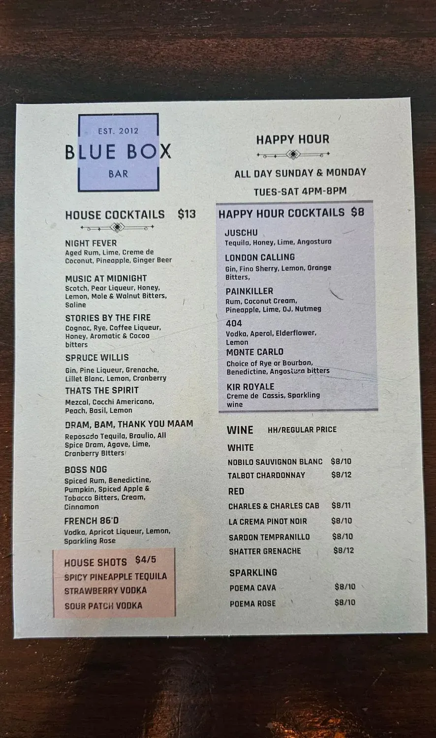 Menu 1