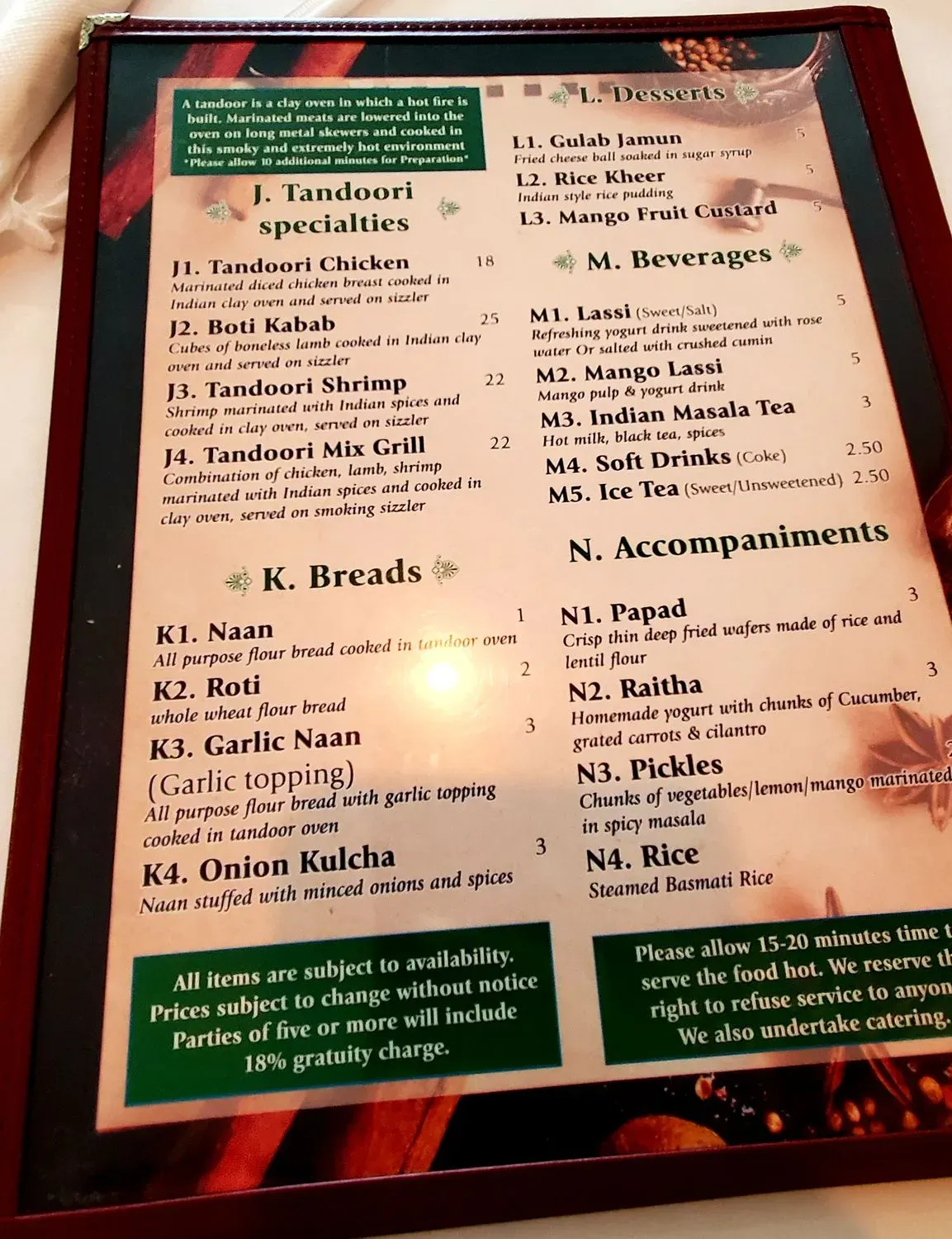 Menu 5