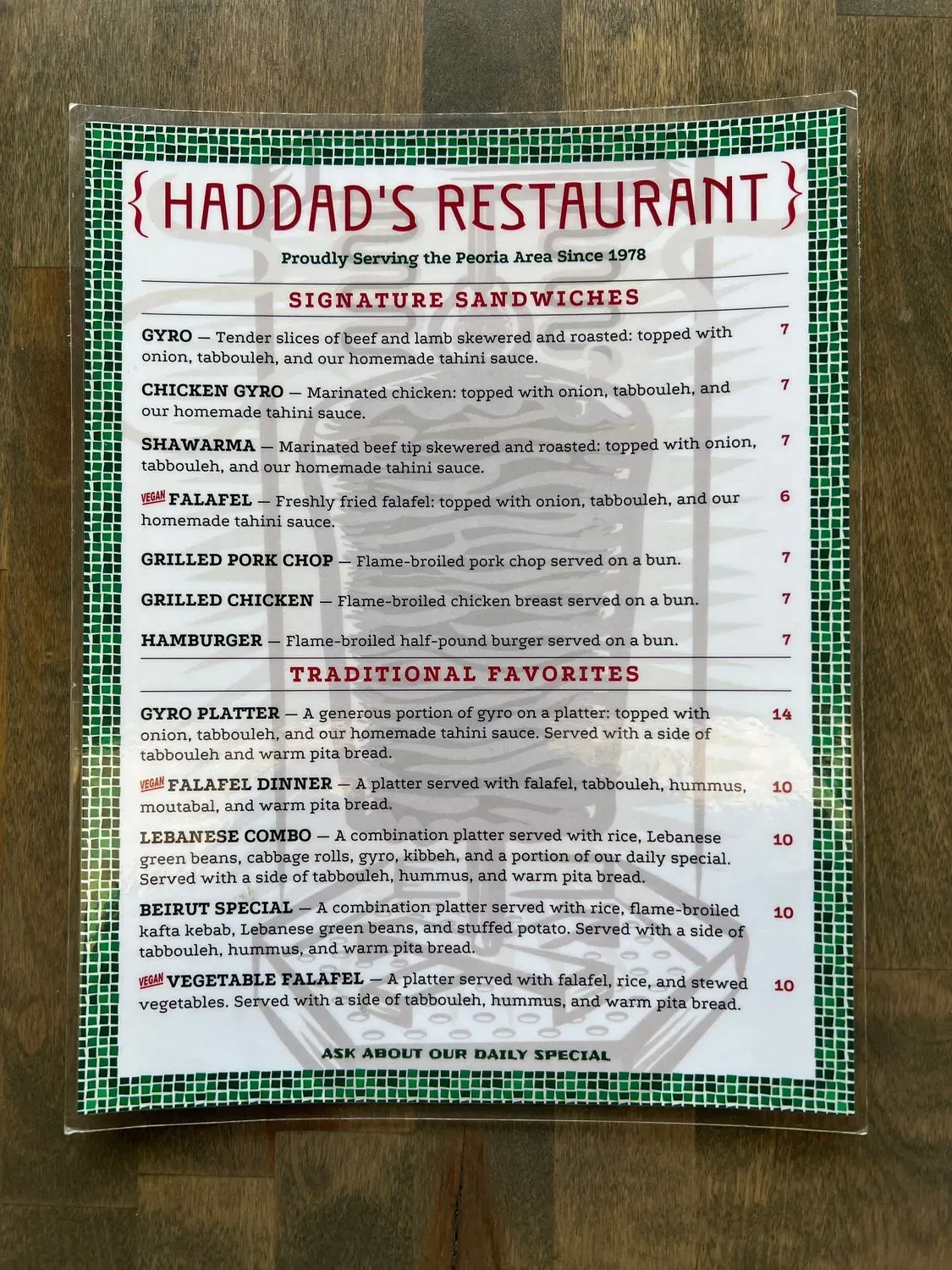 Menu 1