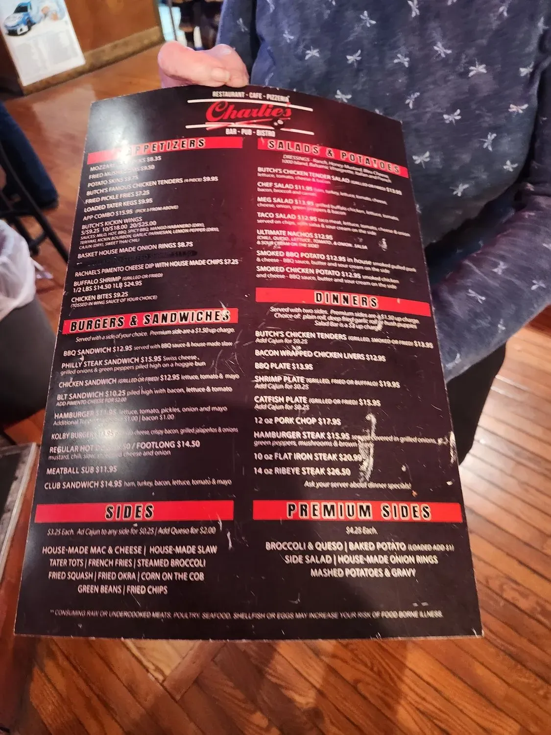 Charlie's Restaurant Lounge Menu - Updated November 2025