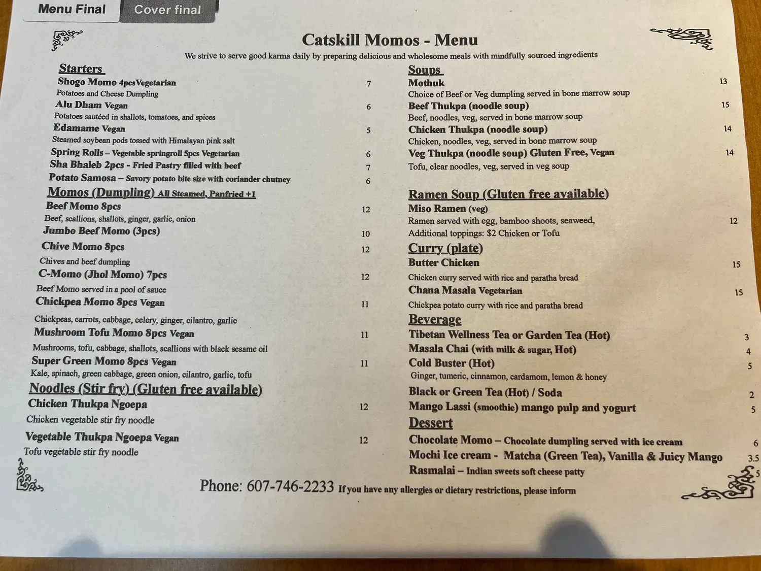 Menu 1