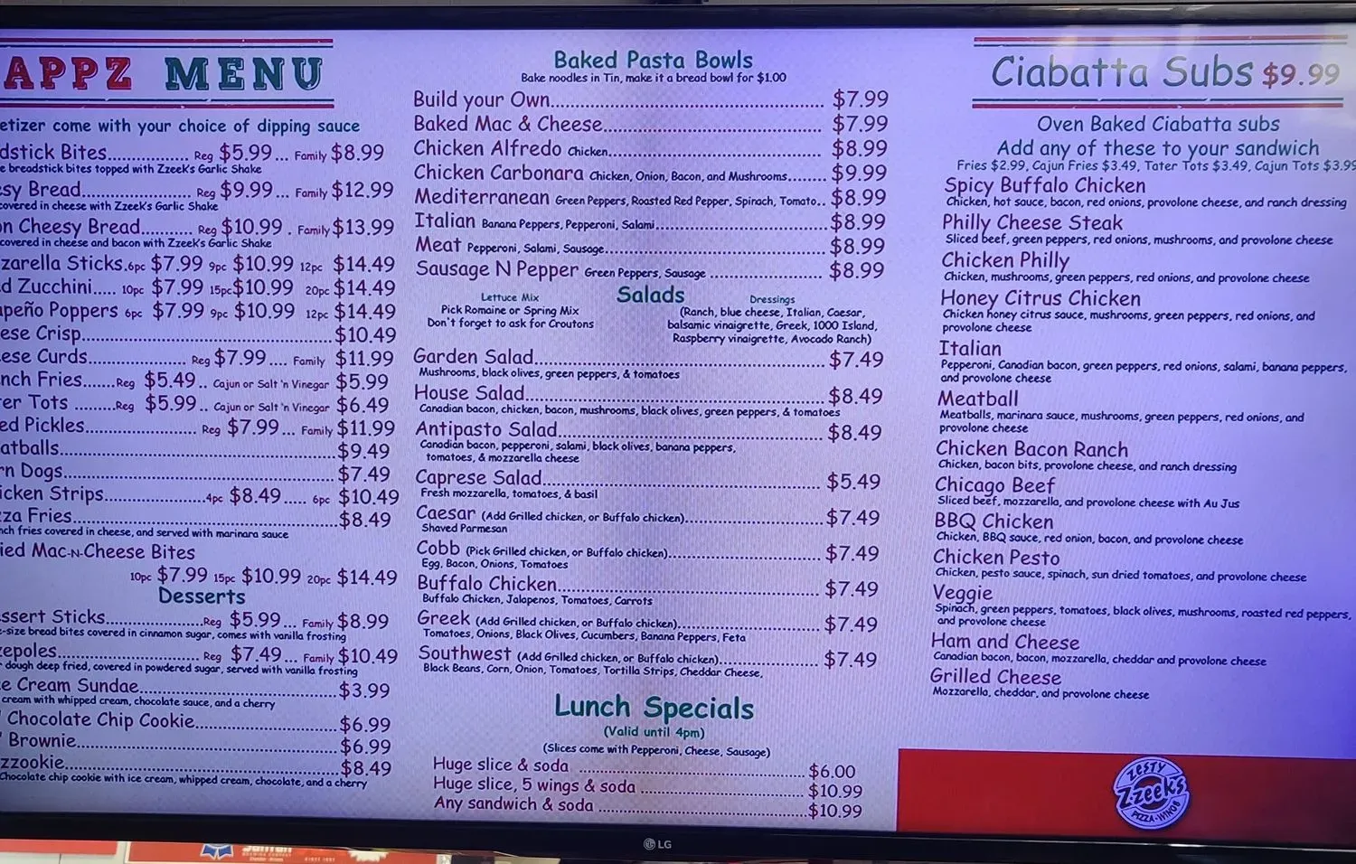 Menu 1