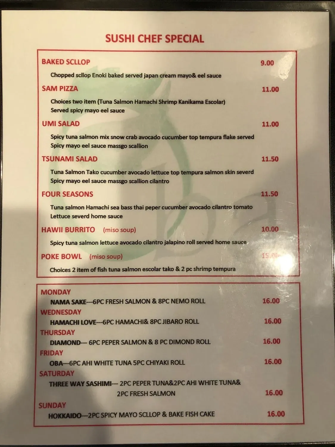 Menu 5