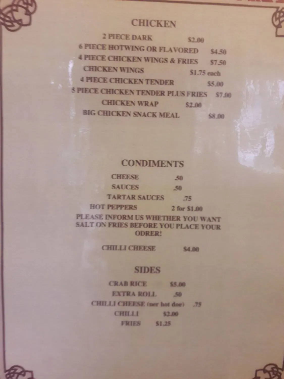 Menu 5