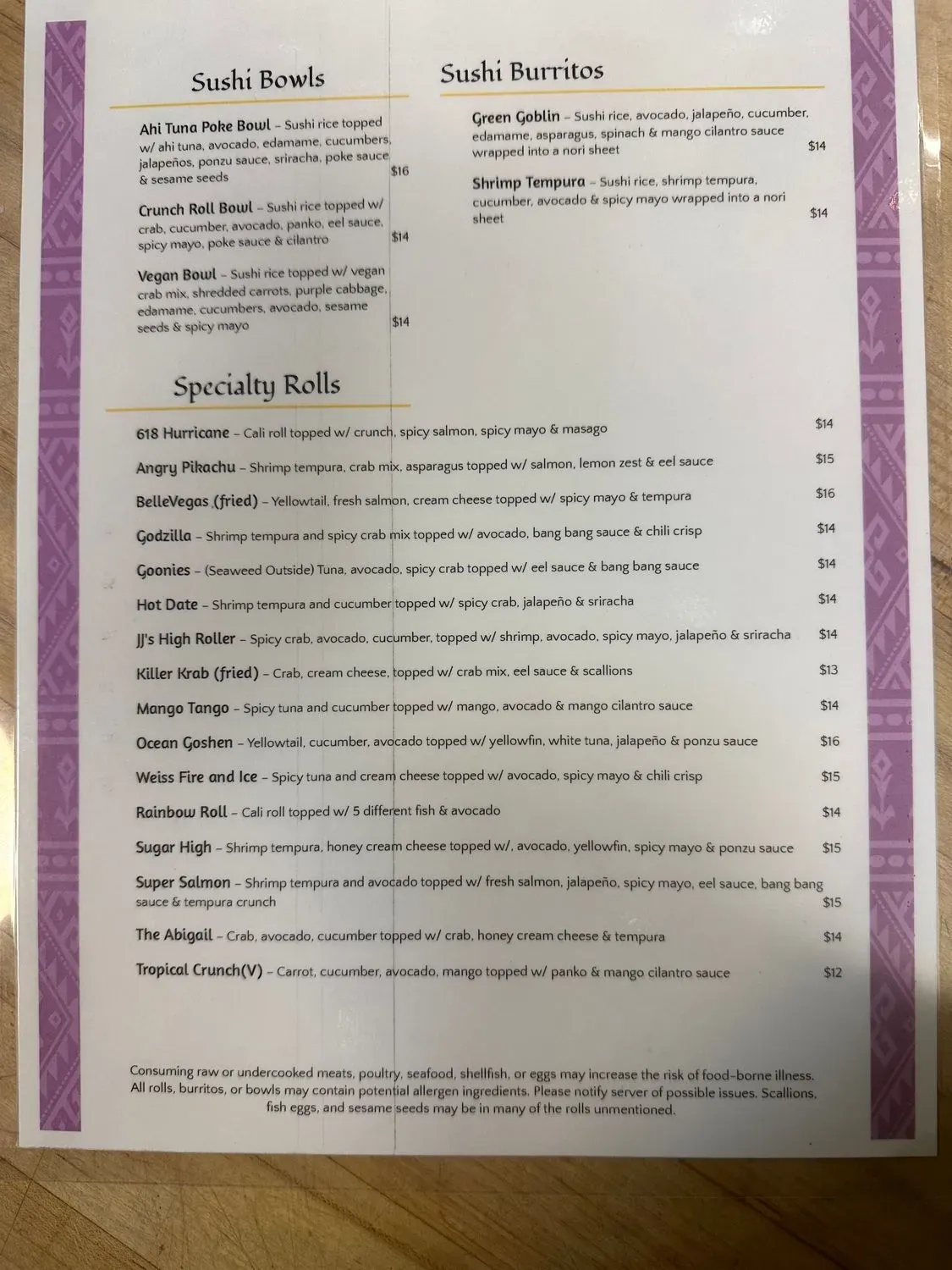 Menu 1