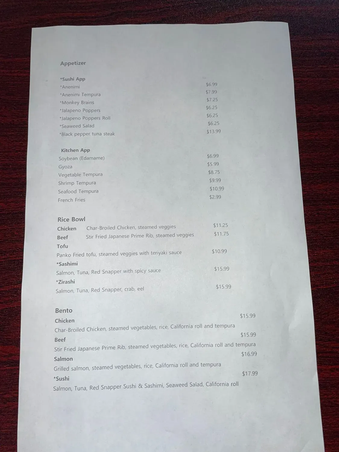 Menu 5