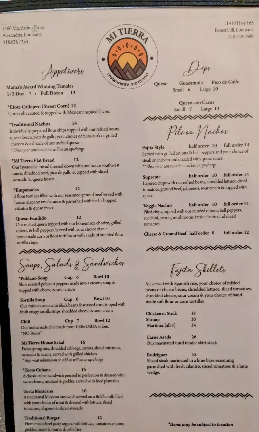 Menu 1