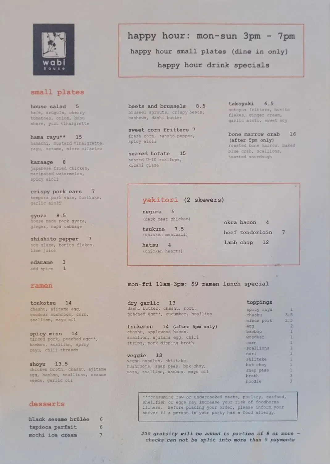 Menu 1