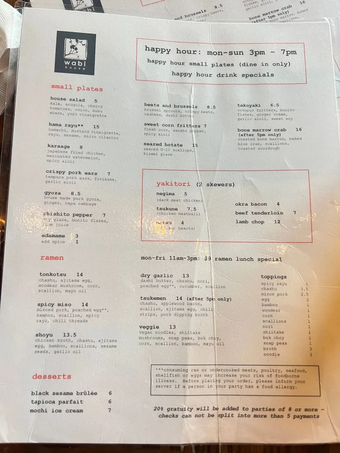 Menu 5