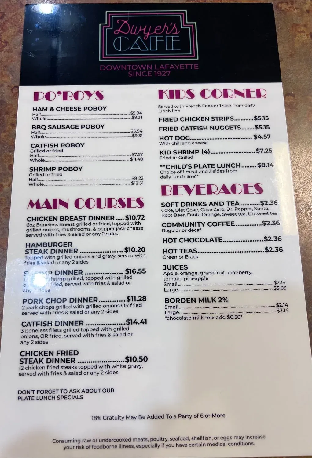 Menu 1