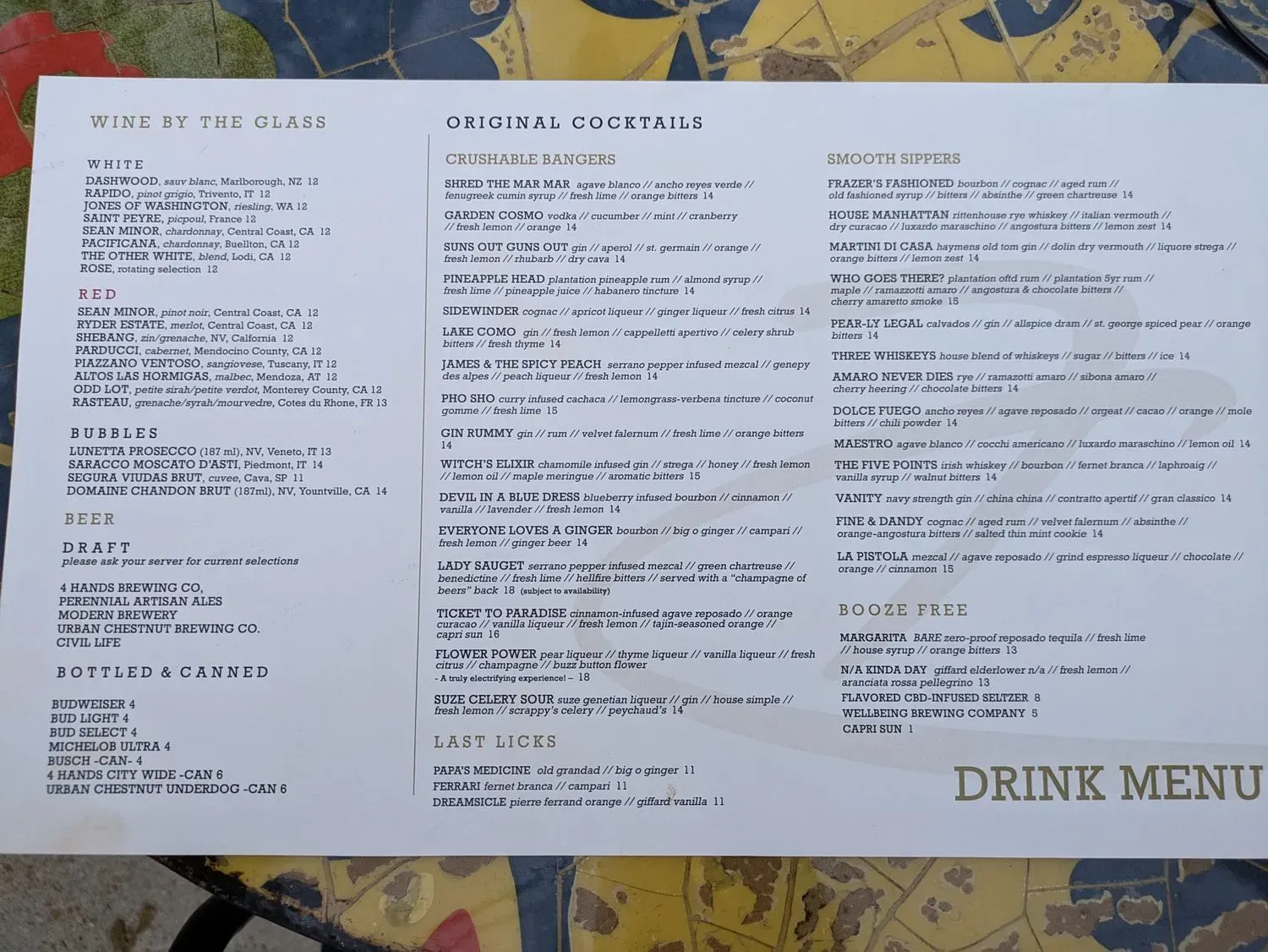 Menu 1