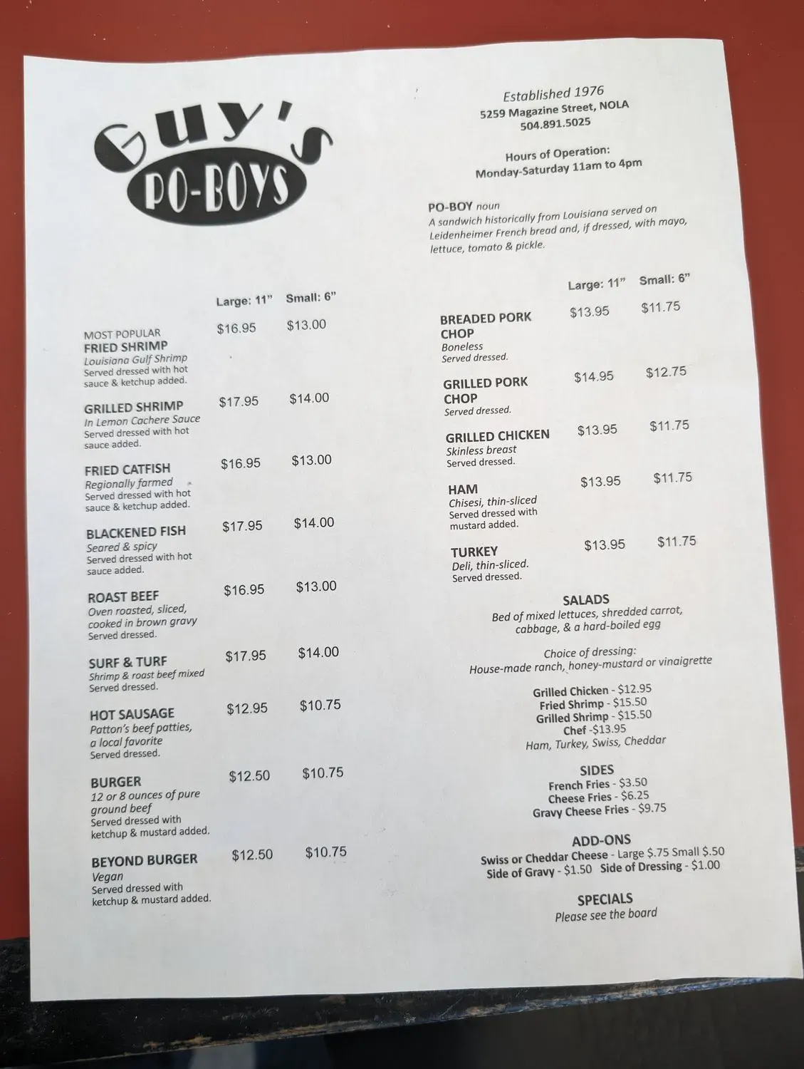 Menu 5