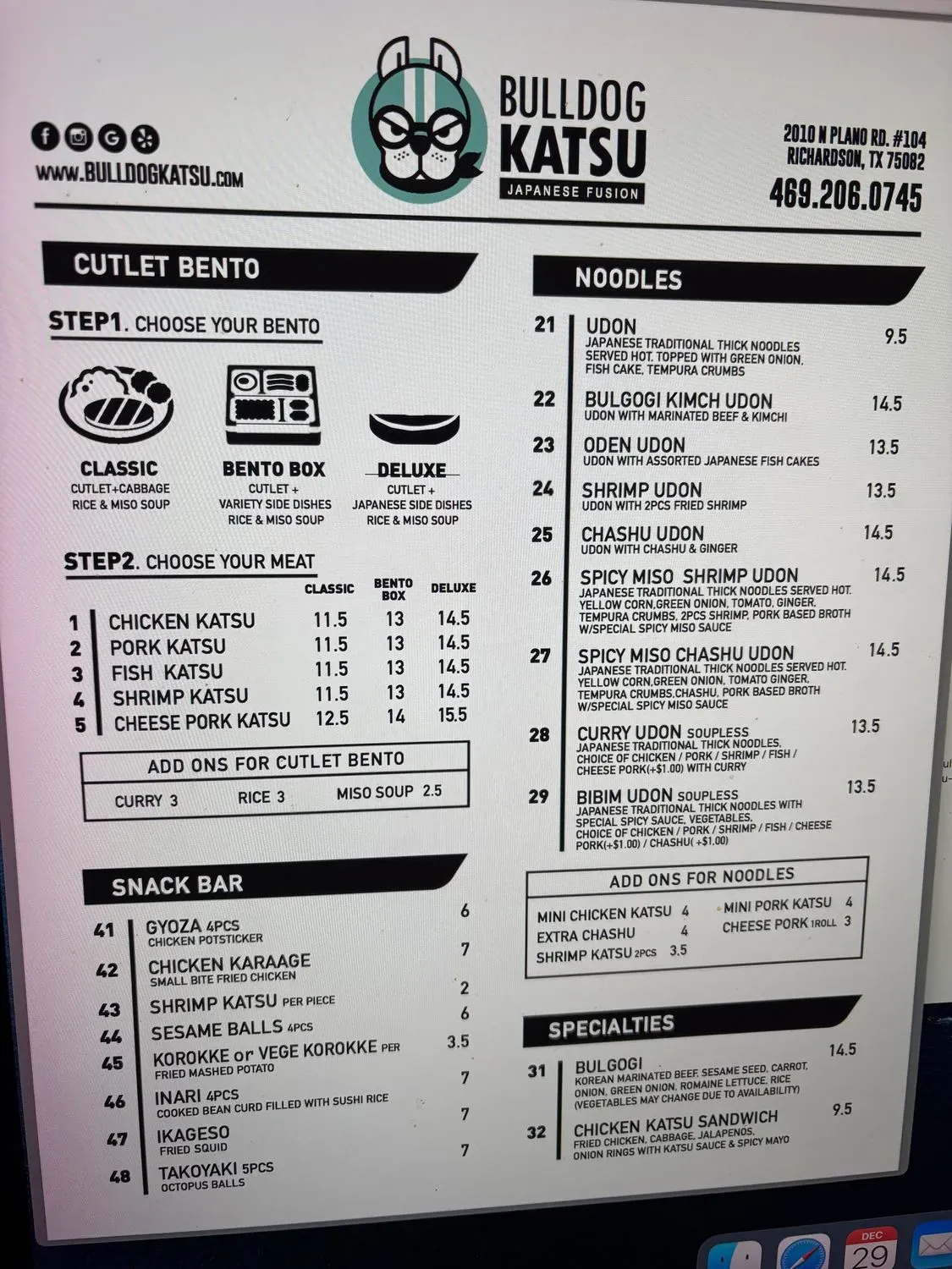 Menu 1