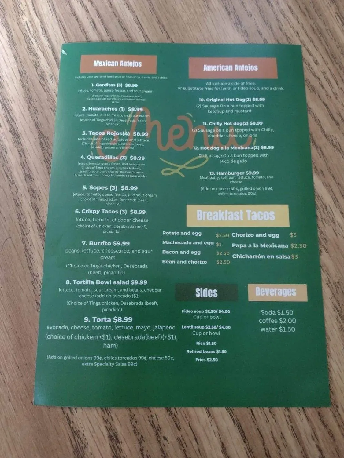 Menu 5