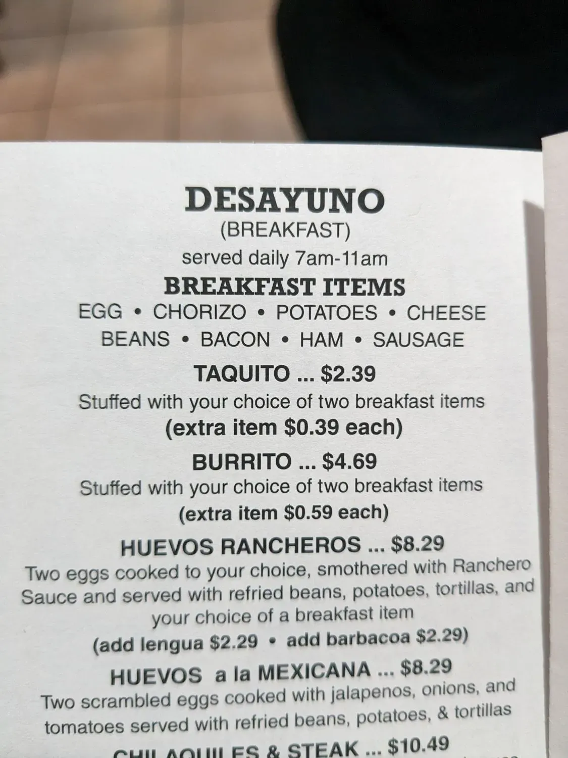 Menu 1