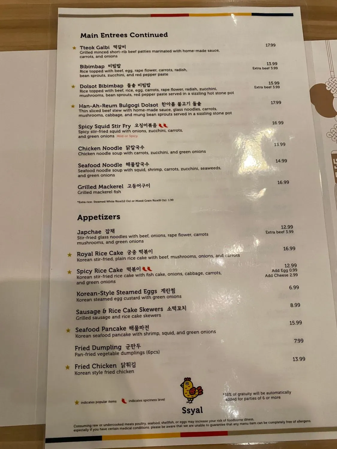 Menu 6