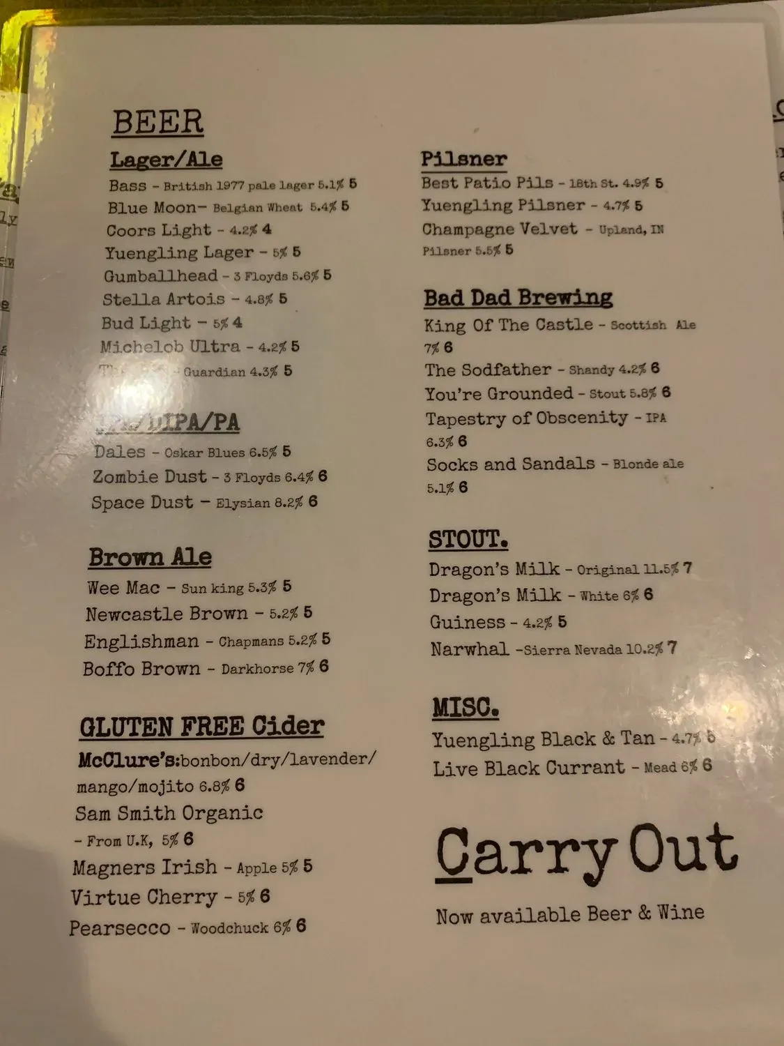 Menu 1