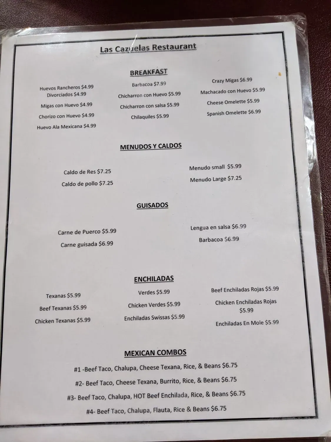 Menu 1