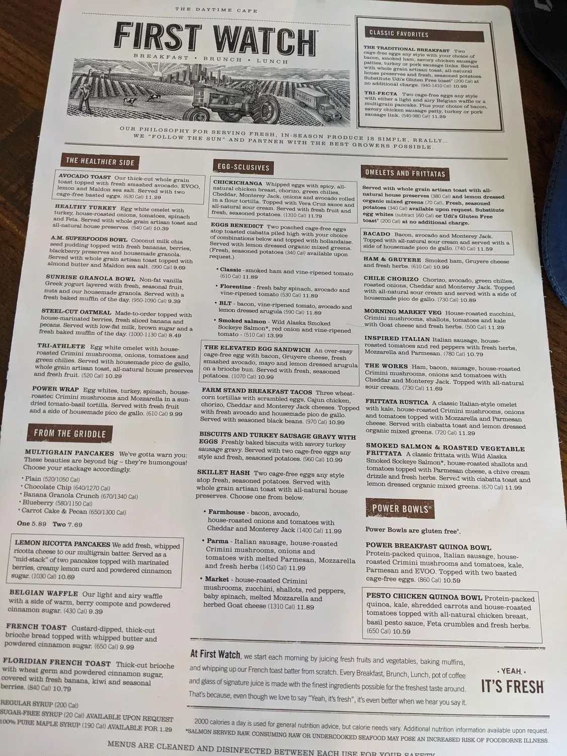 First Watch Menu - Updated November 2025