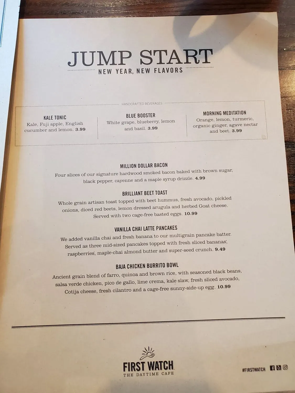 First Watch Menu - Updated November 2025