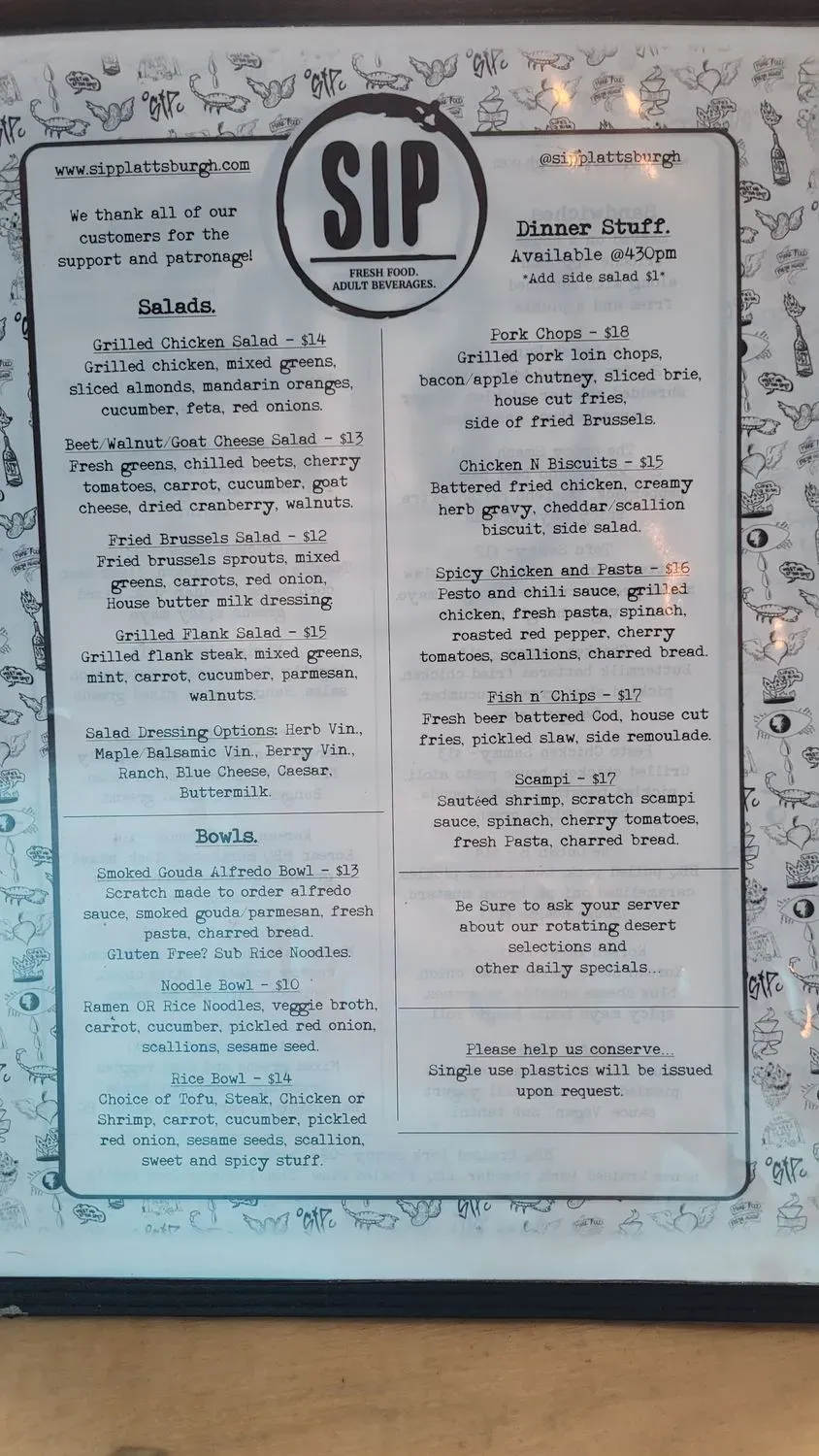 Sip Menu - Updated November 2025