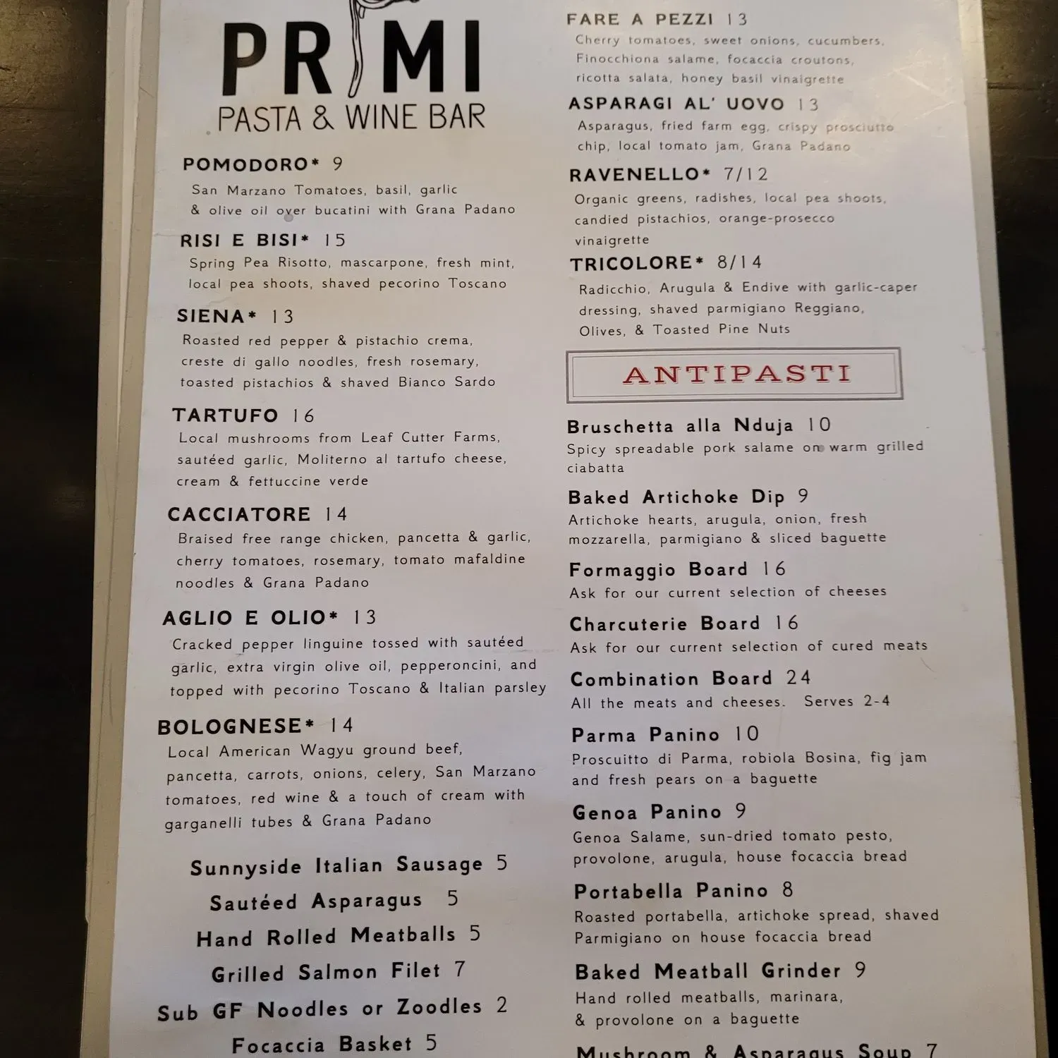 Menu 1