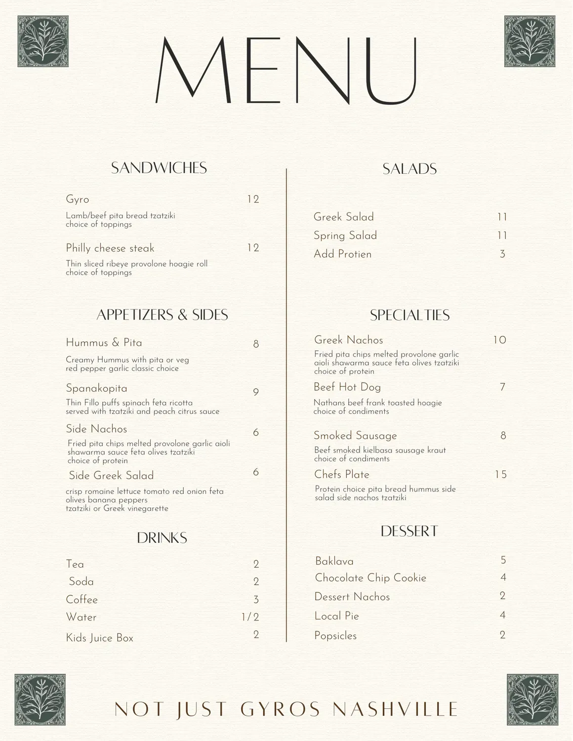 Menu 1