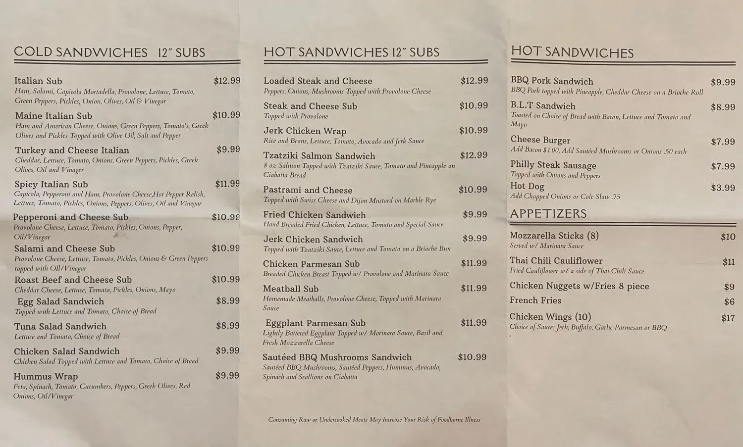 Winston’s Kitchen Menu - Updated November 2025