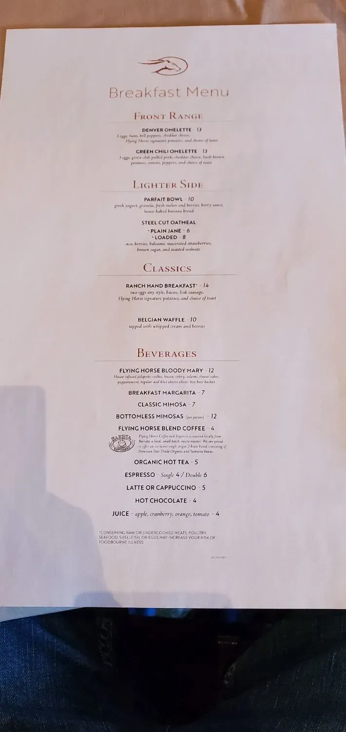 The Steakhouse at Flying Horse Menu - Updated November 2025