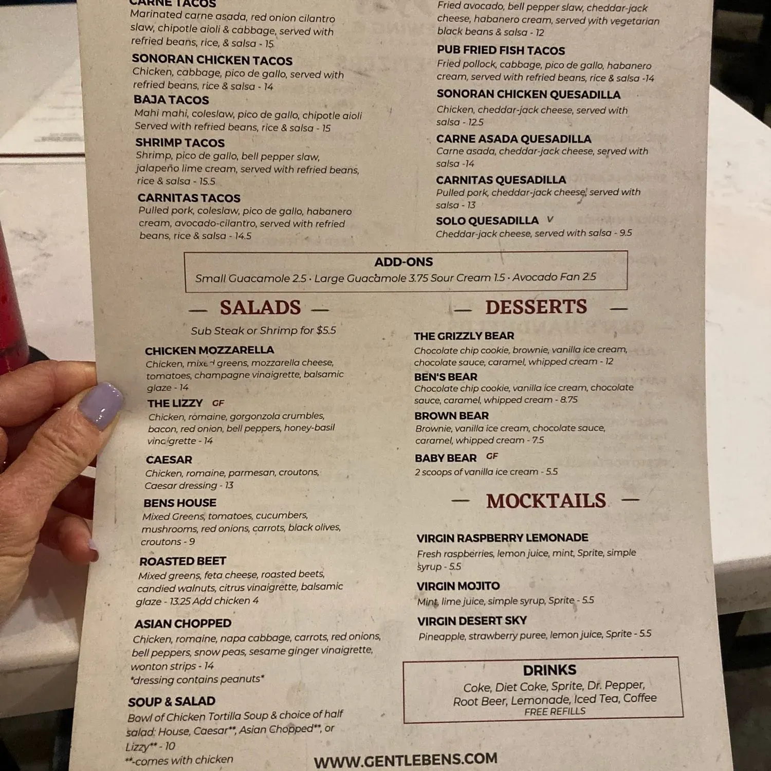 Menu 1