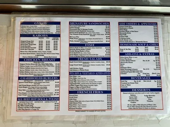 Menu 1